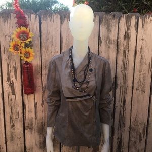A-Symmetrical Suede Jacket